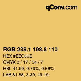 カラーコード: RGB 238.1 198.8 110 | qconv.com