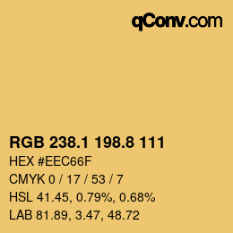 カラーコード: RGB 238.1 198.8 111 | qconv.com