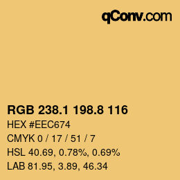 カラーコード: RGB 238.1 198.8 116 | qconv.com