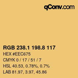 Color code: RGB 238.1 198.8 117 | qconv.com