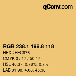 Color code: RGB 238.1 198.8 118 | qconv.com
