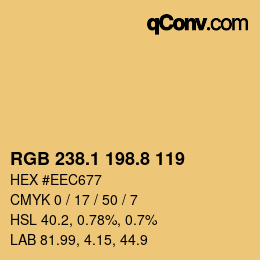 Color code: RGB 238.1 198.8 119 | qconv.com