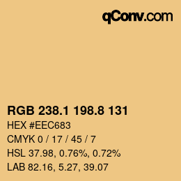 Color code: RGB 238.1 198.8 131 | qconv.com
