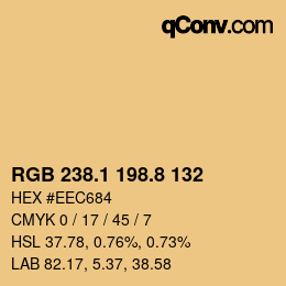 Color code: RGB 238.1 198.8 132 | qconv.com
