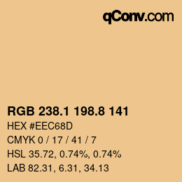 Color code: RGB 238.1 198.8 141 | qconv.com