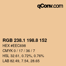 カラーコード: RGB 238.1 198.8 152 | qconv.com