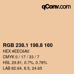 Color code: RGB 238.1 198.8 160 | qconv.com