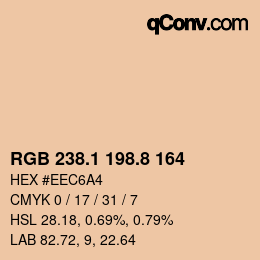 Color code: RGB 238.1 198.8 164 | qconv.com