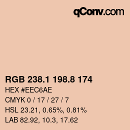 カラーコード: RGB 238.1 198.8 174 | qconv.com
