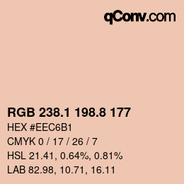 カラーコード: RGB 238.1 198.8 177 | qconv.com