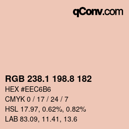 Color code: RGB 238.1 198.8 182 | qconv.com