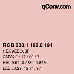 カラーコード: RGB 238.1 198.8 191 | qconv.com