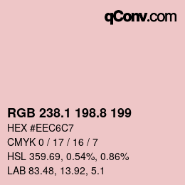 Color code: RGB 238.1 198.8 199 | qconv.com