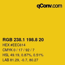カラーコード: RGB 238.1 198.8 20 | qconv.com