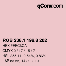 カラーコード: RGB 238.1 198.8 202 | qconv.com