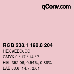 Color code: RGB 238.1 198.8 204 | qconv.com
