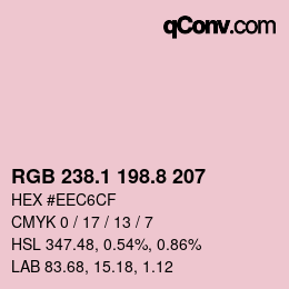 カラーコード: RGB 238.1 198.8 207 | qconv.com