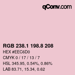 カラーコード: RGB 238.1 198.8 208 | qconv.com