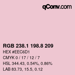 Color code: RGB 238.1 198.8 209 | qconv.com