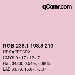Color code: RGB 238.1 198.8 210 | qconv.com