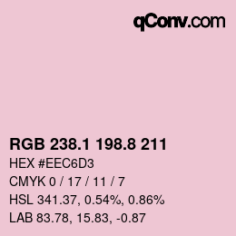 Color code: RGB 238.1 198.8 211 | qconv.com
