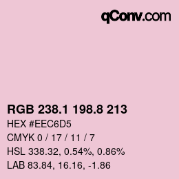Color code: RGB 238.1 198.8 213 | qconv.com