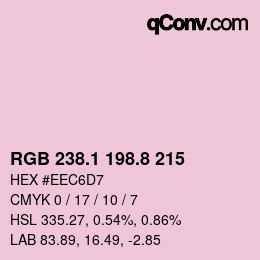 Farbcode: RGB 238.1 198.8 215 | qconv.com