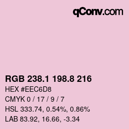 カラーコード: RGB 238.1 198.8 216 | qconv.com