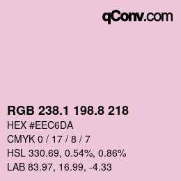 Color code: RGB 238.1 198.8 218 | qconv.com