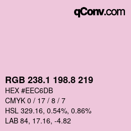 Color code: RGB 238.1 198.8 219 | qconv.com