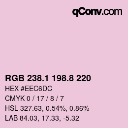 カラーコード: RGB 238.1 198.8 220 | qconv.com