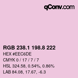 カラーコード: RGB 238.1 198.8 222 | qconv.com