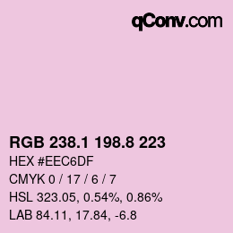 Color code: RGB 238.1 198.8 223 | qconv.com