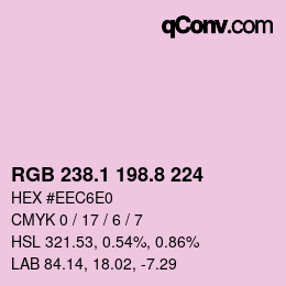 カラーコード: RGB 238.1 198.8 224 | qconv.com