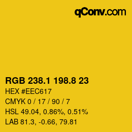 カラーコード: RGB 238.1 198.8 23 | qconv.com