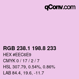 カラーコード: RGB 238.1 198.8 233 | qconv.com