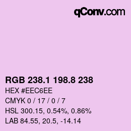 カラーコード: RGB 238.1 198.8 238 | qconv.com