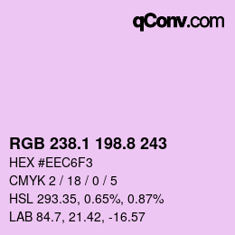 カラーコード: RGB 238.1 198.8 243 | qconv.com