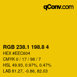 カラーコード: RGB 238.1 198.8 4 | qconv.com