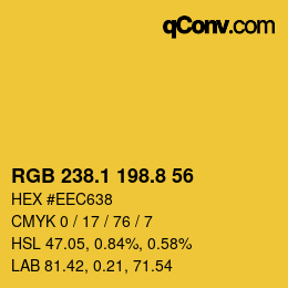 カラーコード: RGB 238.1 198.8 56 | qconv.com