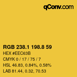 カラーコード: RGB 238.1 198.8 59 | qconv.com