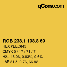 カラーコード: RGB 238.1 198.8 69 | qconv.com