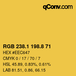 カラーコード: RGB 238.1 198.8 71 | qconv.com