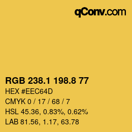 カラーコード: RGB 238.1 198.8 77 | qconv.com