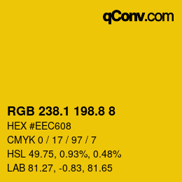 カラーコード: RGB 238.1 198.8 8 | qconv.com
