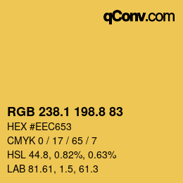 カラーコード: RGB 238.1 198.8 83 | qconv.com