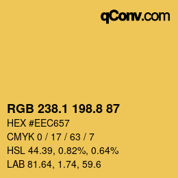 カラーコード: RGB 238.1 198.8 87 | qconv.com