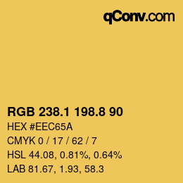 カラーコード: RGB 238.1 198.8 90 | qconv.com