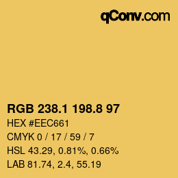 Color code: RGB 238.1 198.8 97 | qconv.com