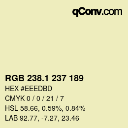 カラーコード: RGB 238.1 237 189 | qconv.com